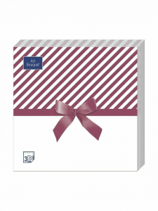 Салфетки 33х33см 3-сл Art Bouquet Подарок бордовый 1упак - 20шт