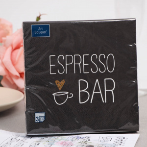 Салфетки 33х33см 3-сл Art Bouquet Espresso Bar 1упак - 20шт