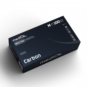 Перчатки нитриловые неопудренные S 4.0г 1упак - 50пар MediOk черные CARBON ЧЗ