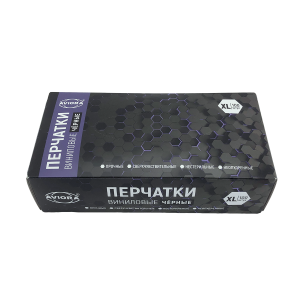 IMG_4727_Перчатки виниловые неопудренные XL 1упак - 50пар Aviora черные