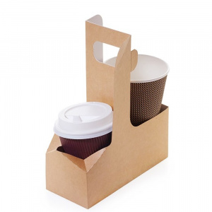 Держатель картонный для 2-х стаканов Cupholder 160х80х80мм OSQ