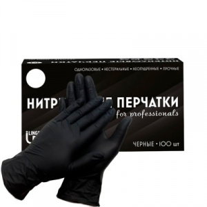 Перчатки нитриловые неопудренные XL 1упак - 50пар LINGER черные