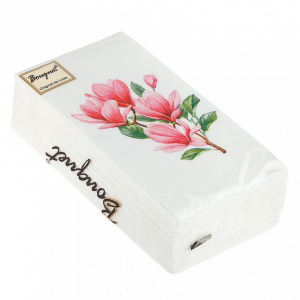 Салфетки 33х33см 2-сл Bouquet Original de Luxe Магнолия 1 8 сложение 1упак - 20шт