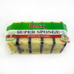 Губка для посуды ВОЯЖ Super sponge-5 90х63х33мм