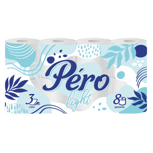 Туалетная бумага PERO Light 3-сл 14м 1упак - 8рул