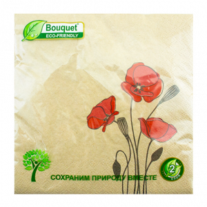 Салфетки 33х33см 2-сл Art BouquetМаки ECO 1упак - 25шт